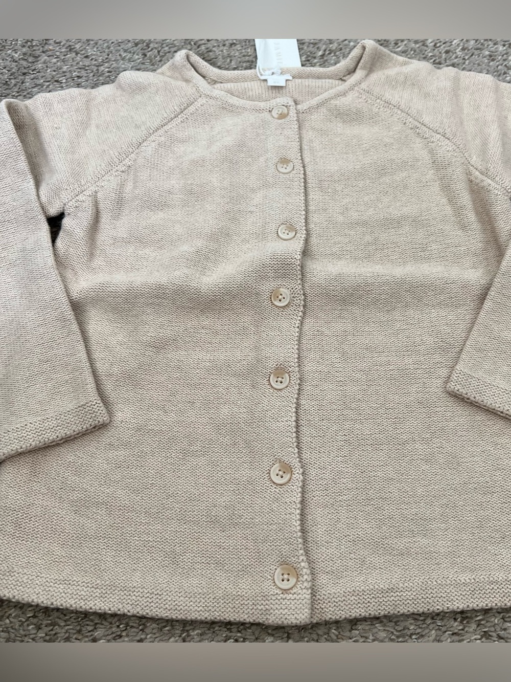 Jamie Kay Beige Knit Button-Front 100% Cotton Cardigan Size 8 NWT